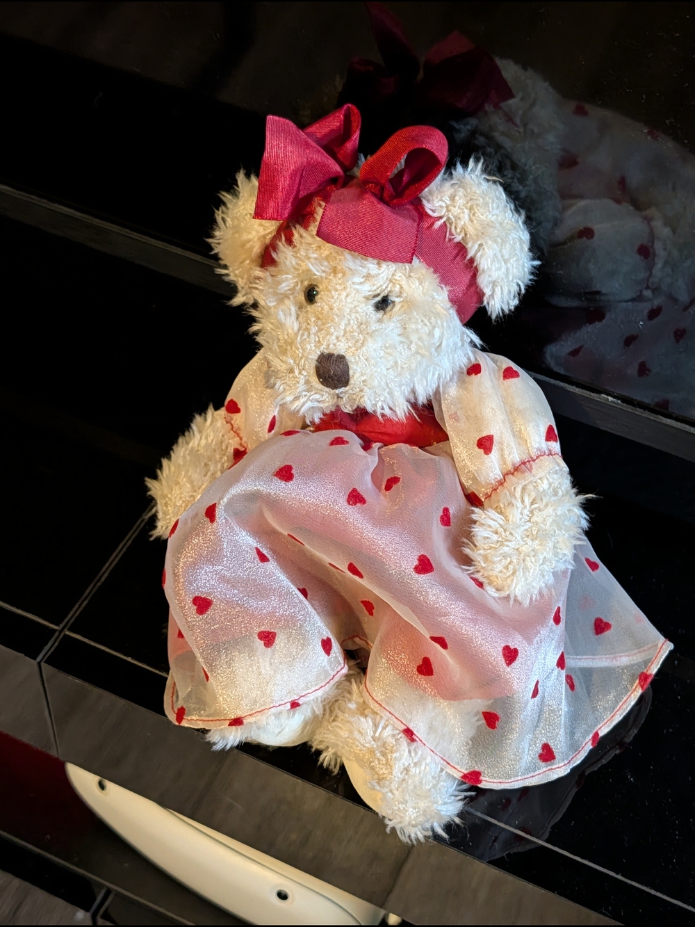 Vintage Russ Berrie & Co. "Claudette" Teddy Bear Plush in Valentine's Heart Dres